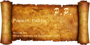 Papszt Polla névjegykártya